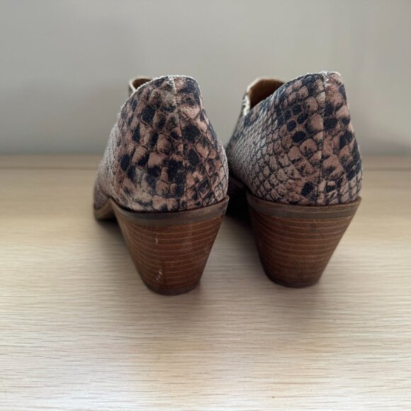 Lucky Brand Tabea Leather Snake Print Ankle Boots - Picture 5 of 6